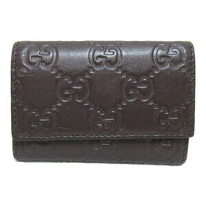 Gucci Case Leather Gucci Guccissima Brown Accessories Keychain